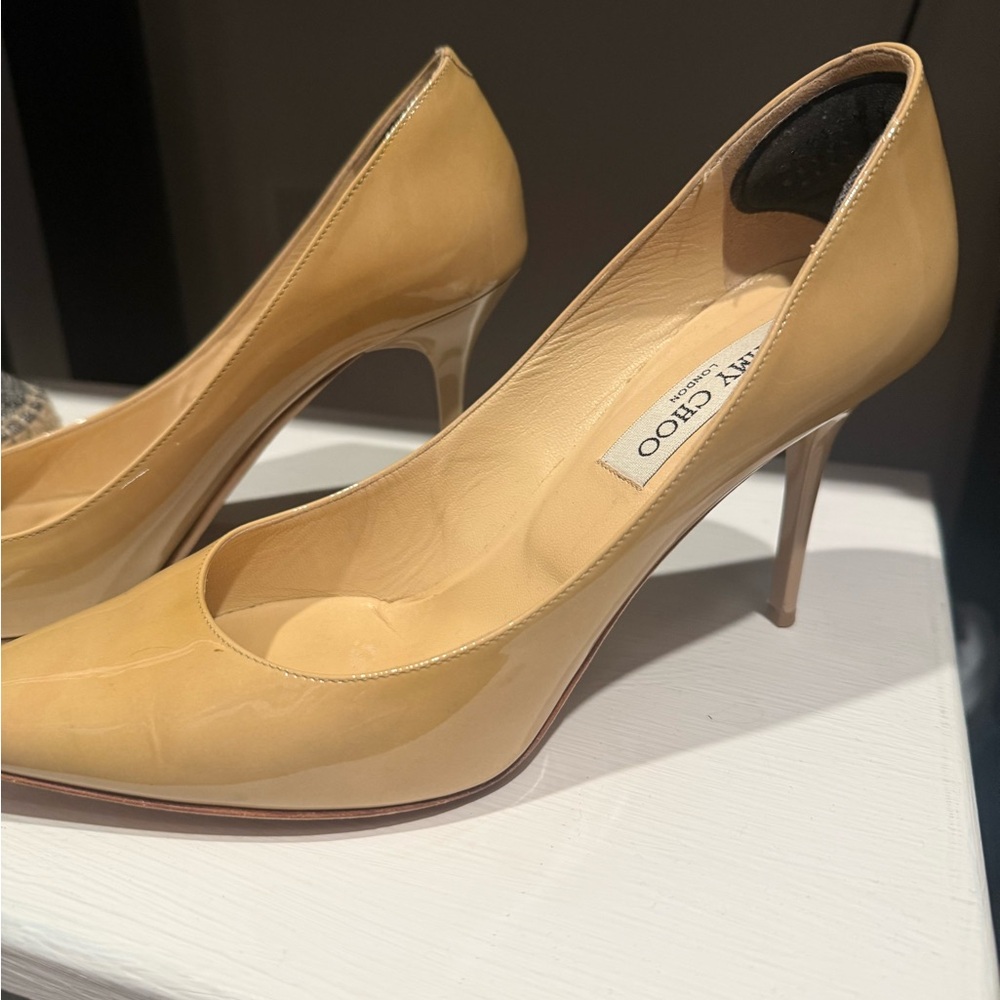 Jimmy Choo Nude Patent Leather Heels